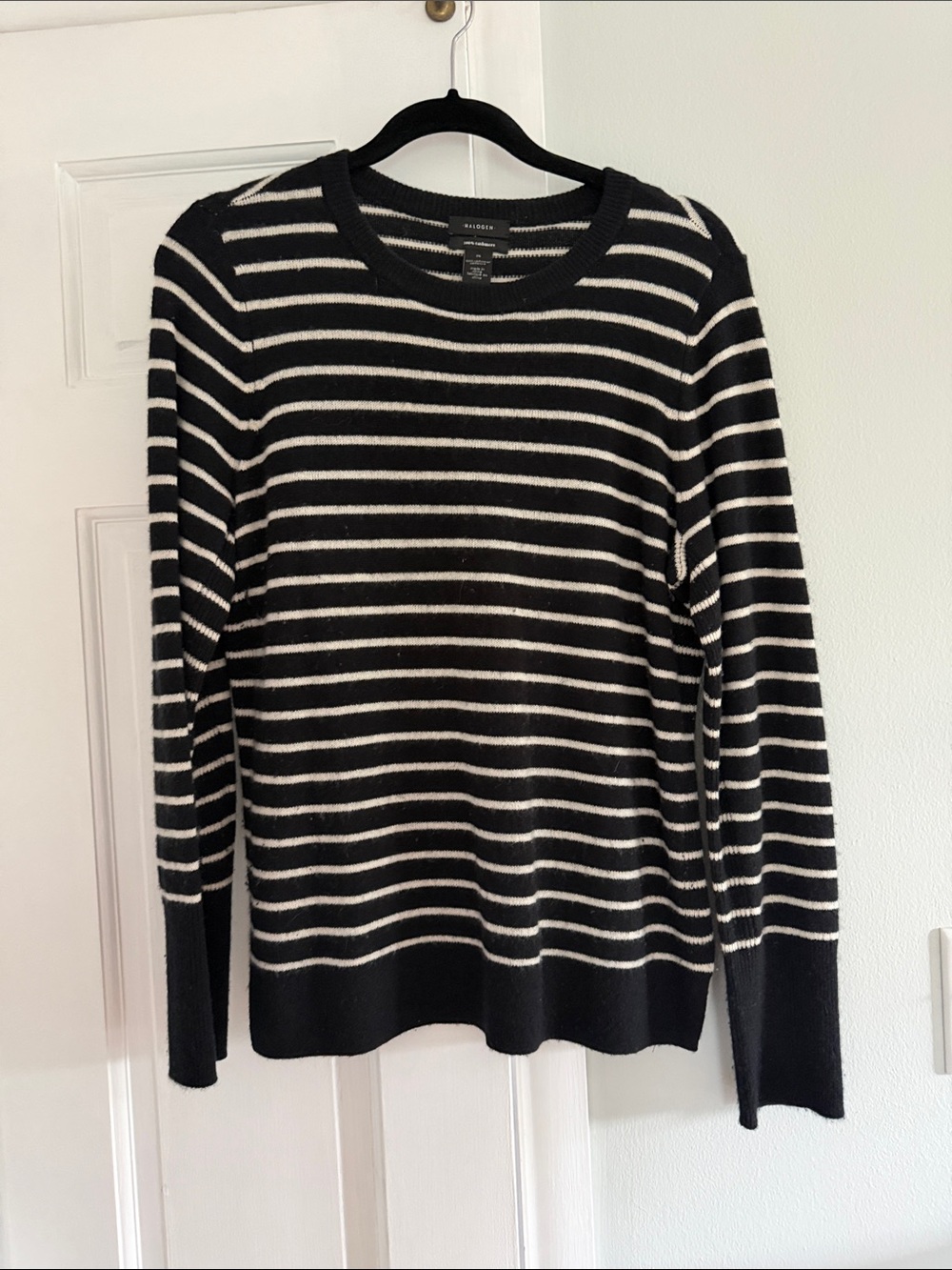Black & White Striped Crewneck Sweater